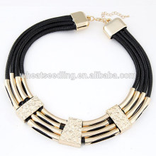 All match new square leather wax cord necklace